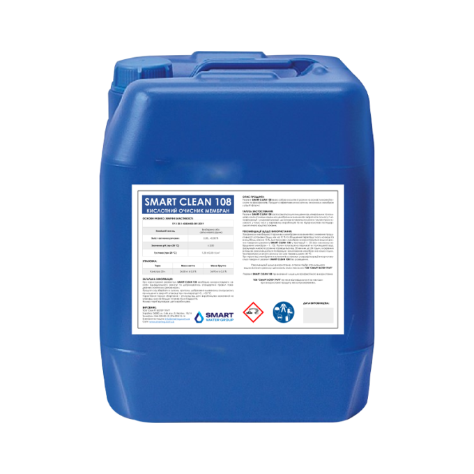 Кислотний очисник мембран SmartClean 108 орг. кислоти (каністра 24 кг)
